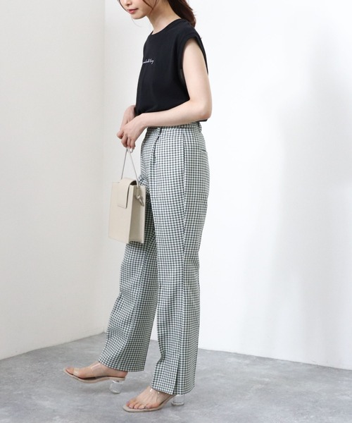 archives（アルシーヴ）の「チェックサイドスリットセミフレアパンツ（その他パンツ・レディース・ブラウン/グリーン/ブルー・MEDIUM）」の15枚目の写真