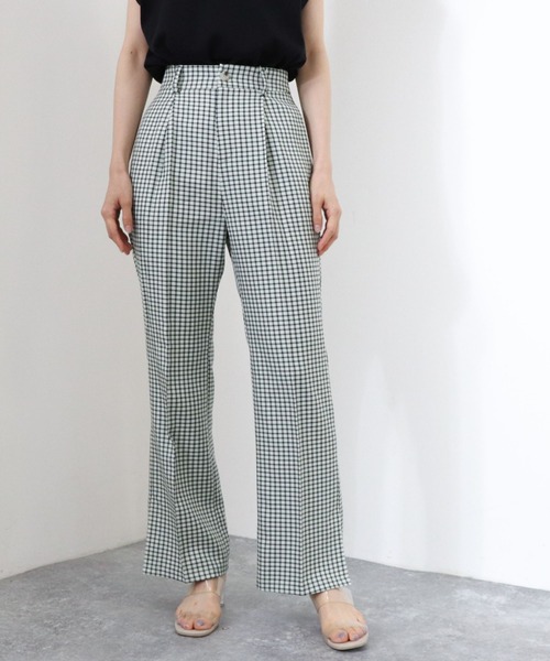 archives（アルシーヴ）の「チェックサイドスリットセミフレアパンツ（その他パンツ・レディース・ブラウン/グリーン/ブルー・MEDIUM）」の13枚目の写真