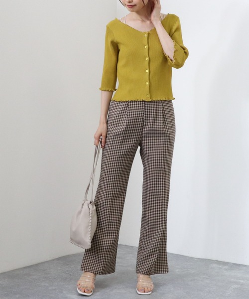 archives（アルシーヴ）の「チェックサイドスリットセミフレアパンツ（その他パンツ・レディース・ブラウン/グリーン/ブルー・MEDIUM）」の19枚目の写真