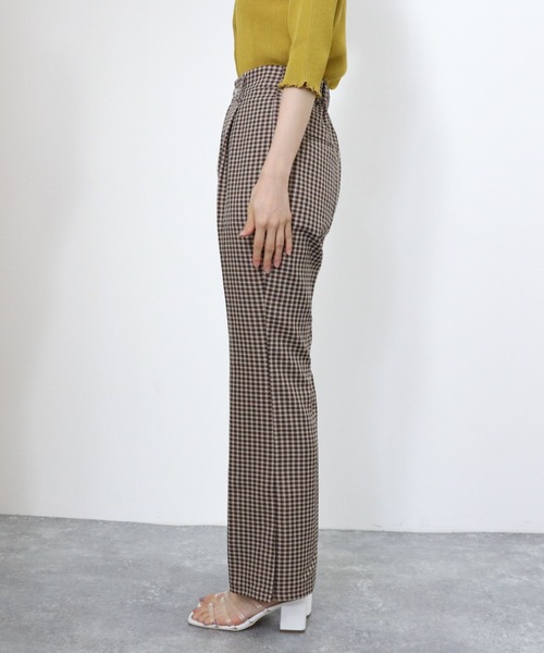 archives（アルシーヴ）の「チェックサイドスリットセミフレアパンツ（その他パンツ・レディース・ブラウン/グリーン/ブルー・MEDIUM）」の17枚目の写真