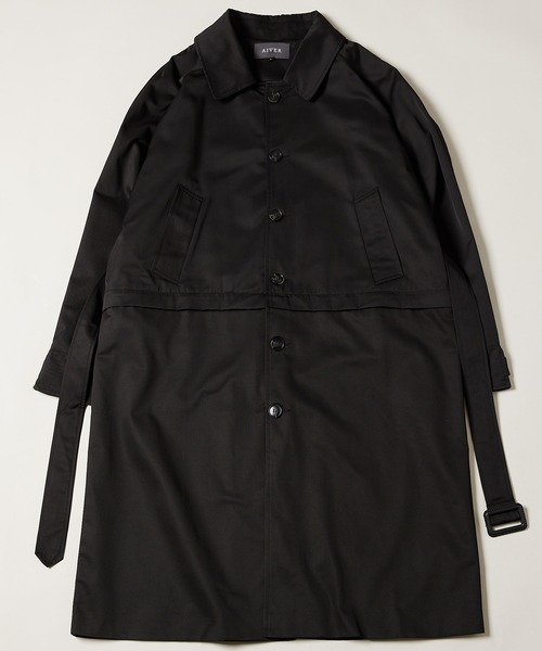 AIVER（アイバー）の「AIVER　イリディセント2WAYラグラントレンチステンカラーコート（トレンチコート・メンズ・ブラック/ベージュ・MEDIUM/LARGE）」の19枚目の写真