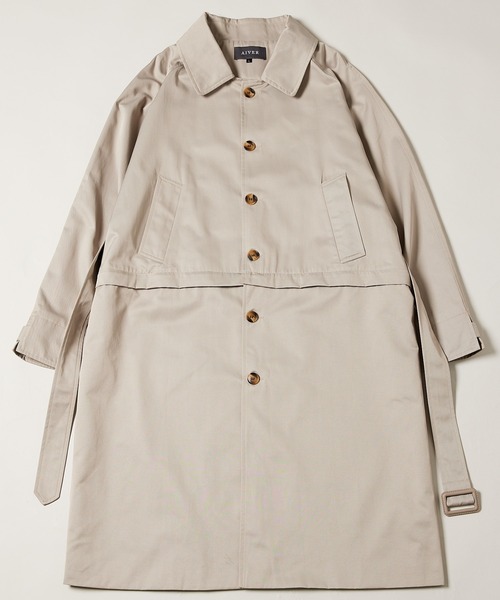 AIVER（アイバー）の「AIVER　イリディセント2WAYラグラントレンチステンカラーコート（トレンチコート・メンズ・ブラック/ベージュ・MEDIUM/LARGE）」の16枚目の写真