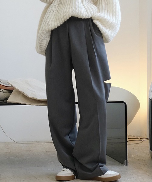 chuclla(チュクラ)の「カットアウト ワイドパンツ chw21a039(スラックス・レディース・グレー/ブラック・L/M/S)」の4枚目の写真