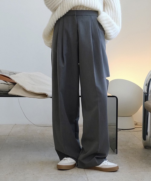 chuclla(チュクラ)の「カットアウト ワイドパンツ chw21a039(スラックス・レディース・グレー/ブラック・L/M/S)」の6枚目の写真