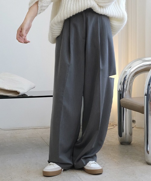 chuclla(チュクラ)の「カットアウト ワイドパンツ chw21a039(スラックス・レディース・グレー/ブラック・L/M/S)」の10枚目の写真