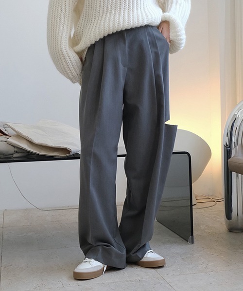 chuclla(チュクラ)の「カットアウト ワイドパンツ chw21a039(スラックス・レディース・グレー/ブラック・L/M/S)」の12枚目の写真