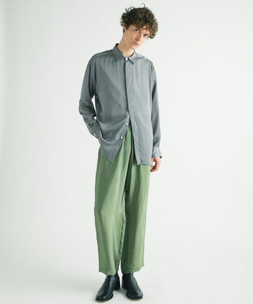 MR.GENTLEMAN（ミスタージェントルマン）の「SATIN LOUNGE PANT（その他パンツ・メンズ・ブラック/ベージュ/ダークグリーン・MEDIUM/SMALL）」の6枚目の写真