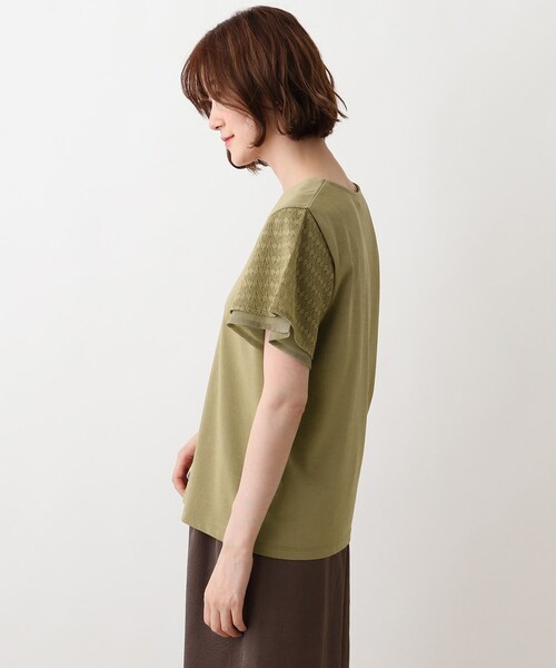 DRESKIP（ドレスキップ）の「◆重ねフリル袖Tシャツ（Tシャツ/カットソー・レディース・カーキ/パープル系/ライトグレー/ブラック・02/03/04）」の8枚目の写真