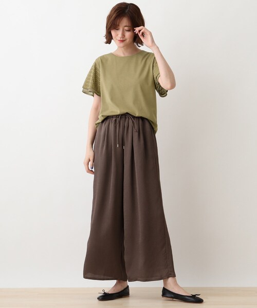 DRESKIP（ドレスキップ）の「◆重ねフリル袖Tシャツ（Tシャツ/カットソー・レディース・カーキ/パープル系/ライトグレー/ブラック・02/03/04）」の5枚目の写真