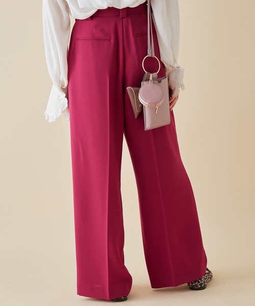 MADEMOISELLE ROPE'（マドモアゼル ロペ）の「<春まで使える>ベルテッドワイドパンツ（その他パンツ・レディース・オフホワイト/ピンク系その他2・36/38）」の7枚目の写真