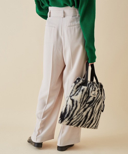 MADEMOISELLE ROPE'（マドモアゼル ロペ）の「<春まで使える>ベルテッドワイドパンツ（その他パンツ・レディース・オフホワイト/ピンク系その他2・36/38）」の9枚目の写真