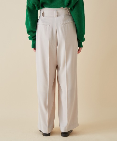 MADEMOISELLE ROPE'（マドモアゼル ロペ）の「<春まで使える>ベルテッドワイドパンツ（その他パンツ・レディース・オフホワイト/ピンク系その他2・36/38）」の14枚目の写真