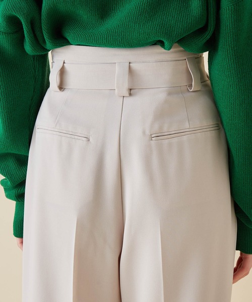 MADEMOISELLE ROPE'（マドモアゼル ロペ）の「<春まで使える>ベルテッドワイドパンツ（その他パンツ・レディース・オフホワイト/ピンク系その他2・36/38）」の6枚目の写真