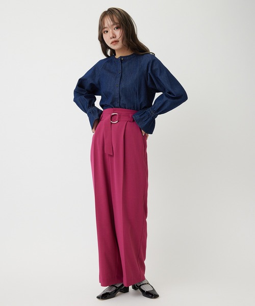 MADEMOISELLE ROPE'（マドモアゼル ロペ）の「<春まで使える>ベルテッドワイドパンツ（その他パンツ・レディース・オフホワイト/ピンク系その他2・36/38）」の19枚目の写真