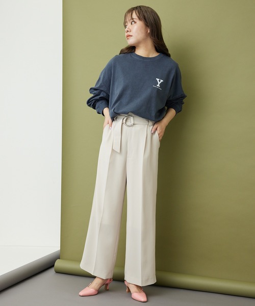 MADEMOISELLE ROPE'（マドモアゼル ロペ）の「<春まで使える>ベルテッドワイドパンツ（その他パンツ・レディース・オフホワイト/ピンク系その他2・36/38）」の22枚目の写真