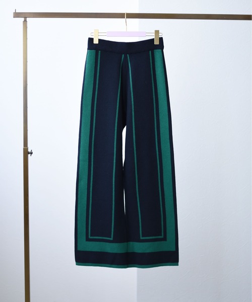 Eimee Law（エイミーロウ）の「トリミングリラックスニットPT（その他パンツ・レディース・ブラック/モカ/ネイビー・38）」の3枚目の写真