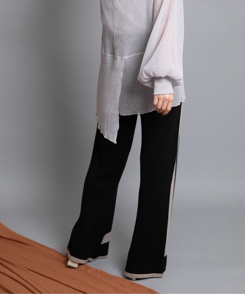 Eimee Law（エイミーロウ）の「トリミングリラックスニットPT（その他パンツ・レディース・ブラック/モカ/ネイビー・38）」の13枚目の写真