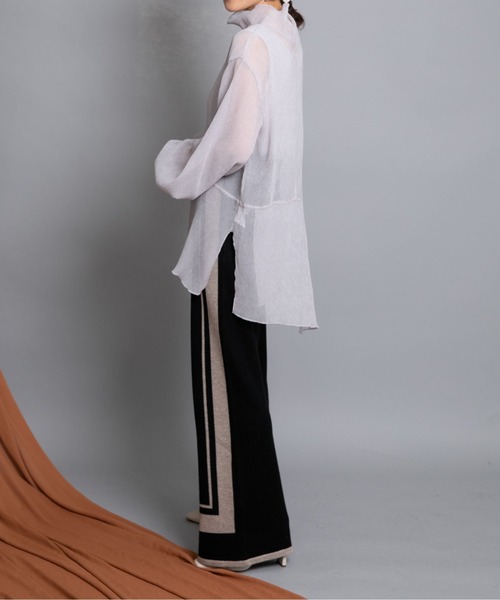 Eimee Law（エイミーロウ）の「トリミングリラックスニットPT（その他パンツ・レディース・ブラック/モカ/ネイビー・38）」の14枚目の写真