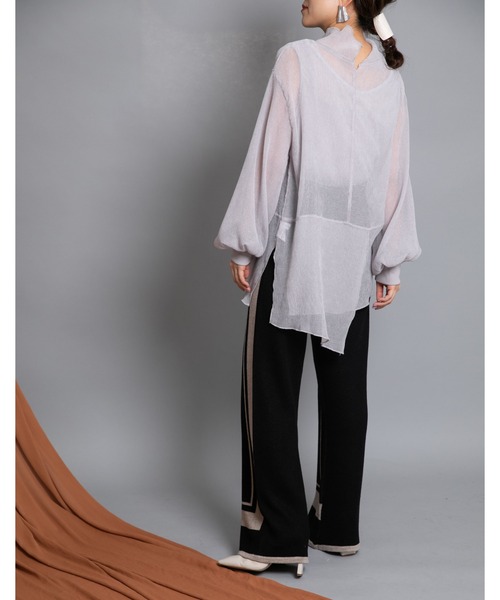 Eimee Law（エイミーロウ）の「トリミングリラックスニットPT（その他パンツ・レディース・ブラック/モカ/ネイビー・38）」の15枚目の写真