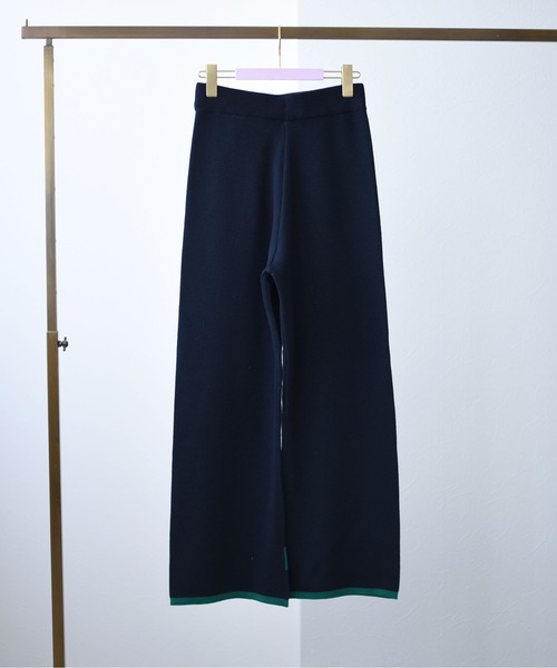 Eimee Law（エイミーロウ）の「トリミングリラックスニットPT（その他パンツ・レディース・ブラック/モカ/ネイビー・38）」の4枚目の写真