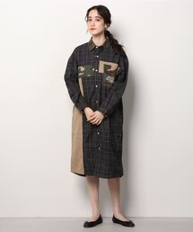 AVIREX | 【Women's】カスタムチェックシャツ ワンピース/ CUSTOM CHECK SHIRT ONEPIECE(シャツワンピース)