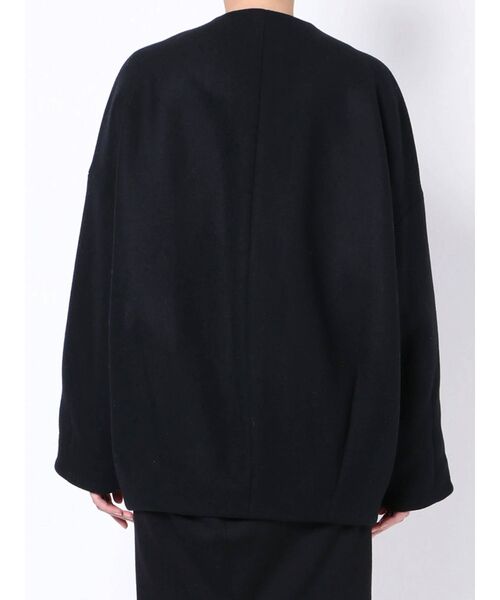 ELENDEEK エレンディーク ウール100% ノーカラーコート マスタード ELENDEEK（エレンディーク） ノーカラーコート コート フォルム