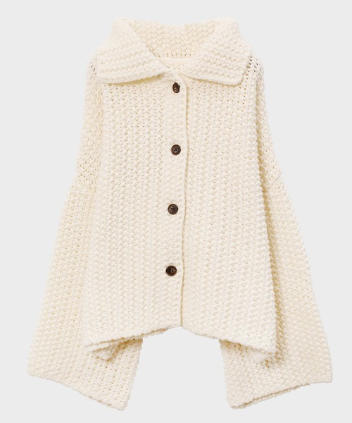 STUNNING LURE（スタニングルアー）の「ニットショートジャケット（ニット/セーター・レディース・オフホワイト/ダークパープル・SMALL/MEDIUM）」の7枚目の写真