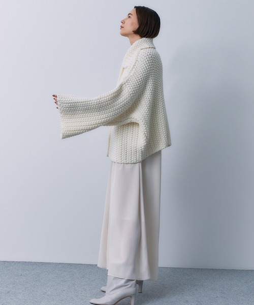 STUNNING LURE（スタニングルアー）の「ニットショートジャケット（ニット/セーター・レディース・オフホワイト/ダークパープル・SMALL/MEDIUM）」の18枚目の写真