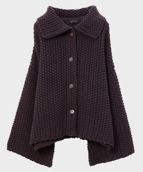 STUNNING LURE（スタニングルアー）の「ニットショートジャケット（ニット/セーター・レディース・オフホワイト/ダークパープル・SMALL/MEDIUM）」の5枚目の写真