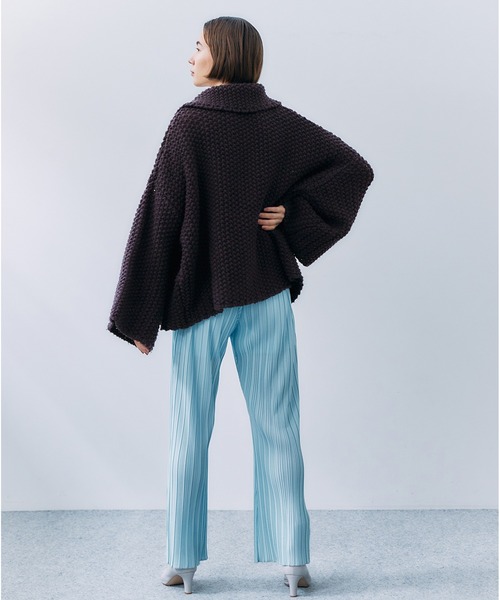 STUNNING LURE（スタニングルアー）の「ニットショートジャケット（ニット/セーター・レディース・オフホワイト/ダークパープル・SMALL/MEDIUM）」の10枚目の写真