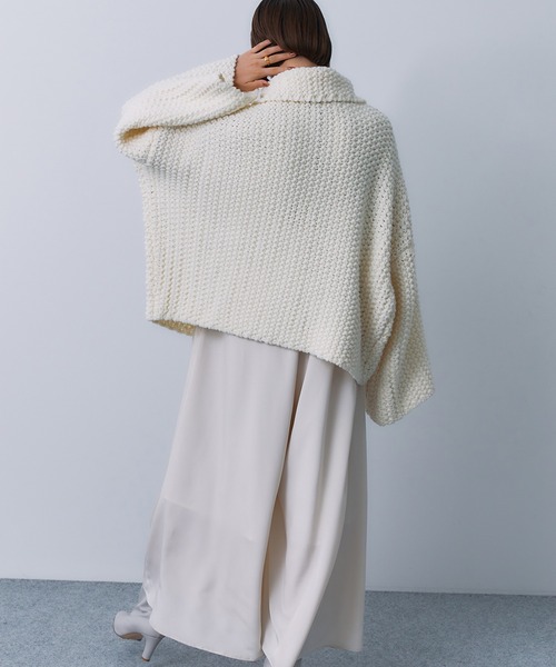 STUNNING LURE（スタニングルアー）の「ニットショートジャケット（ニット/セーター・レディース・オフホワイト/ダークパープル・SMALL/MEDIUM）」の13枚目の写真