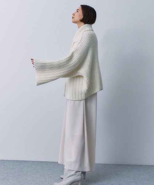 STUNNING LURE（スタニングルアー）の「ニットショートジャケット（ニット/セーター・レディース・オフホワイト/ダークパープル・SMALL/MEDIUM）」の8枚目の写真