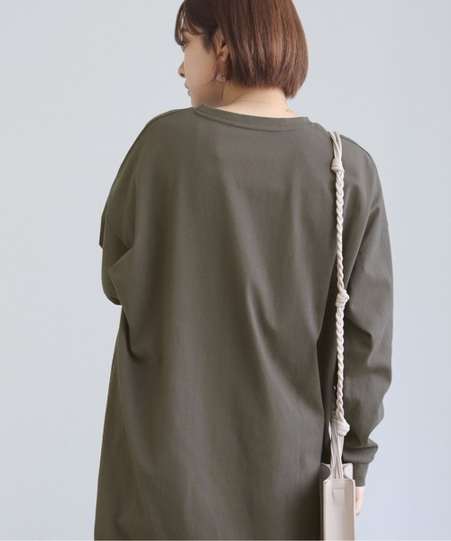 HER CLOSET(ハークローゼット)の「【shemoshelly】7オンスヘビーウェイトコットンワンピース(ワンピース・レディース・チャコールグレー/ブラック/ブラウン/ブルー・M)」の5枚目の写真