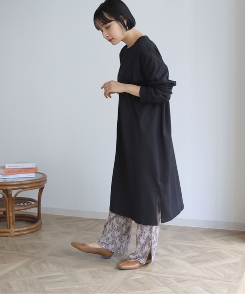 HER CLOSET(ハークローゼット)の「【shemoshelly】7オンスヘビーウェイトコットンワンピース(ワンピース・レディース・チャコールグレー/ブラック/ブラウン/ブルー・M)」の14枚目の写真