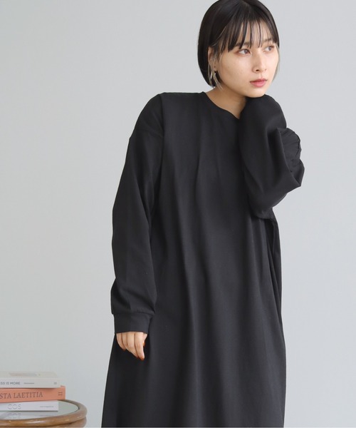 HER CLOSET(ハークローゼット)の「【shemoshelly】7オンスヘビーウェイトコットンワンピース(ワンピース・レディース・チャコールグレー/ブラック/ブラウン/ブルー・M)」の11枚目の写真