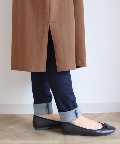 HER CLOSET(ハークローゼット)の「【shemoshelly】7オンスヘビーウェイトコットンワンピース(ワンピース・レディース・チャコールグレー/ブラック/ブラウン/ブルー・M)」の18枚目の写真