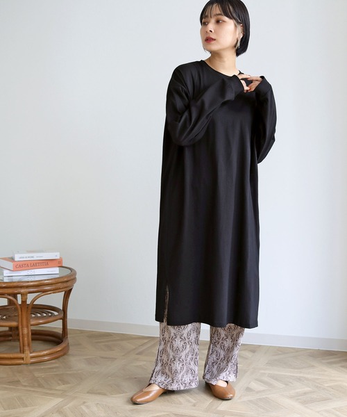 HER CLOSET(ハークローゼット)の「【shemoshelly】7オンスヘビーウェイトコットンワンピース(ワンピース・レディース・チャコールグレー/ブラック/ブラウン/ブルー・M)」の19枚目の写真