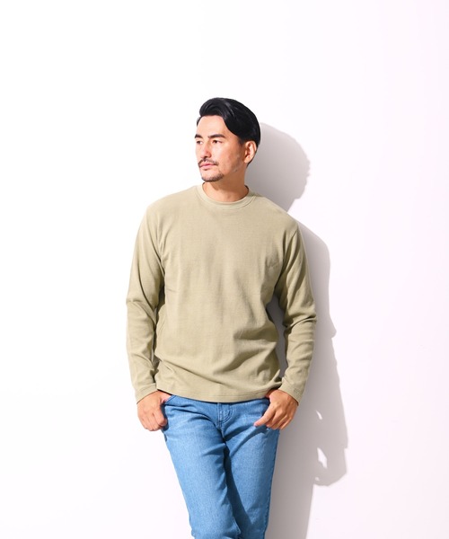 Blue Standard (ブルースタンダード)の「【BLUE STANDARD/ブルースタンダード】コットン100% ワッフルクルーネックロンT(Tシャツ/カットソー・メンズ・杢グレー/ブラウン/ブラック/オリーブ/ホワイト・X-LARGE/LARGE/MEDIUM)」の1枚目の写真
