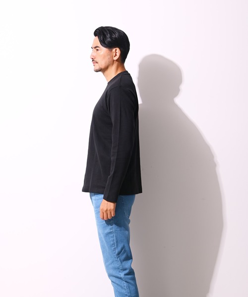 Blue Standard (ブルースタンダード)の「【BLUE STANDARD/ブルースタンダード】コットン100% ワッフルクルーネックロンT(Tシャツ/カットソー・メンズ・杢グレー/ブラウン/ブラック/オリーブ/ホワイト・X-LARGE/LARGE/MEDIUM)」の6枚目の写真