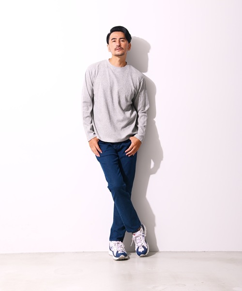 Blue Standard (ブルースタンダード)の「【BLUE STANDARD/ブルースタンダード】コットン100% ワッフルクルーネックロンT(Tシャツ/カットソー・メンズ・杢グレー/ブラウン/ブラック/オリーブ/ホワイト・X-LARGE/LARGE/MEDIUM)」の8枚目の写真