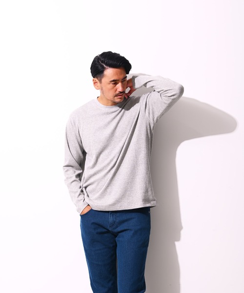 Blue Standard (ブルースタンダード)の「【BLUE STANDARD/ブルースタンダード】コットン100% ワッフルクルーネックロンT(Tシャツ/カットソー・メンズ・杢グレー/ブラウン/ブラック/オリーブ/ホワイト・X-LARGE/LARGE/MEDIUM)」の12枚目の写真