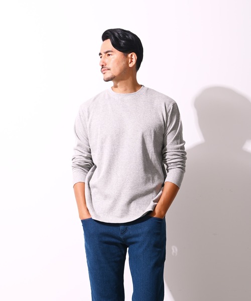 Blue Standard (ブルースタンダード)の「【BLUE STANDARD/ブルースタンダード】コットン100% ワッフルクルーネックロンT(Tシャツ/カットソー・メンズ・杢グレー/ブラウン/ブラック/オリーブ/ホワイト・X-LARGE/LARGE/MEDIUM)」の16枚目の写真