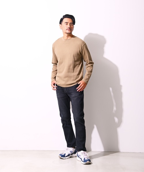 Blue Standard (ブルースタンダード)の「【BLUE STANDARD/ブルースタンダード】コットン100% ワッフルクルーネックロンT(Tシャツ/カットソー・メンズ・杢グレー/ブラウン/ブラック/オリーブ/ホワイト・X-LARGE/LARGE/MEDIUM)」の21枚目の写真
