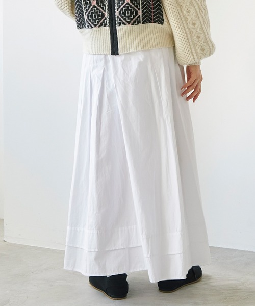 cardo fabrica（カルドファブリカ）の「AMASISシャトルオックス 巻きスカート（スカート・レディース・ホワイト/ブラック・FREE）」の4枚目の写真