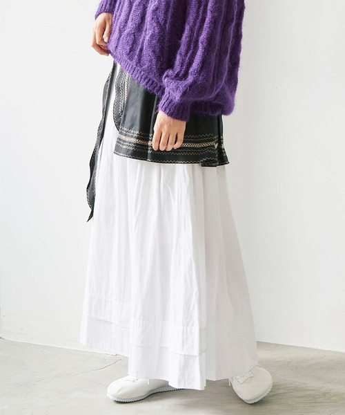 cardo fabrica（カルドファブリカ）の「AMASISシャトルオックス 巻きスカート（スカート・レディース・ホワイト/ブラック・FREE）」の12枚目の写真