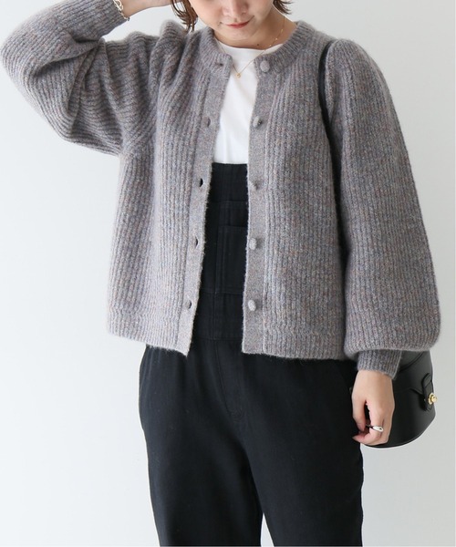 SLOBE IENA（スローブイエナ）の「TAYLOR 畦ニットカーディガン◆（カーディガン/ボレロ・レディース・ピンク/チャコールグレー/グリーン・FREE）」の6枚目の写真