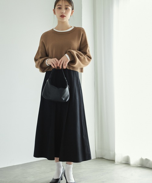 Edit Sheen（エディットシーン）の「バックデザインクロップドニット（ニット/セーター・レディース・モカ/キャメル/アイボリー/ネイビー・MEDIUM）」の16枚目の写真