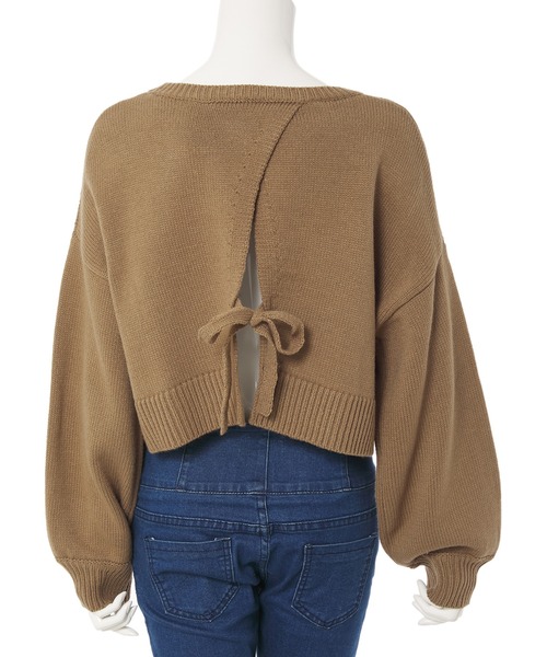 Edit Sheen（エディットシーン）の「バックデザインクロップドニット（ニット/セーター・レディース・モカ/キャメル/アイボリー/ネイビー・MEDIUM）」の5枚目の写真