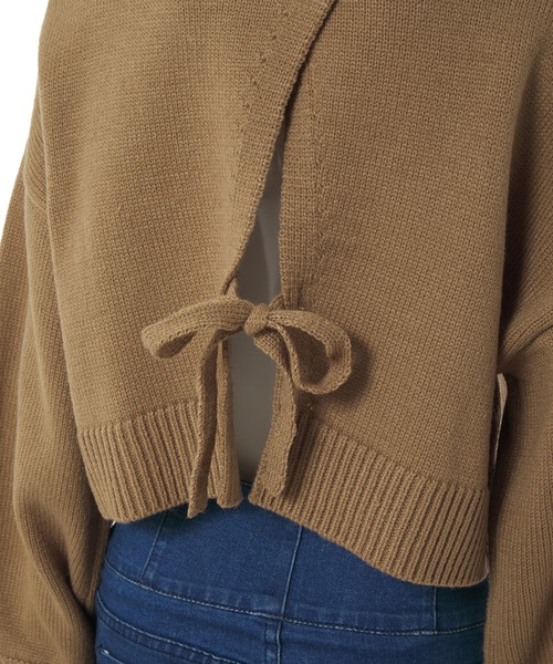 Edit Sheen（エディットシーン）の「バックデザインクロップドニット（ニット/セーター・レディース・モカ/キャメル/アイボリー/ネイビー・MEDIUM）」の10枚目の写真