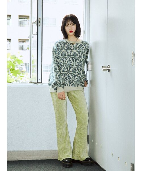 jouetie（ジュエティ）の「ダマスクパターンジャカードニット（ニット/セーター・レディース・ブラック/イエロー/グリーン/ボルドー・MEDIUM）」の7枚目の写真